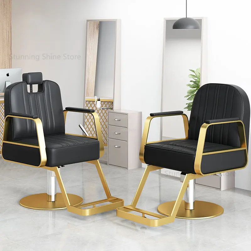American Salon Barber Chairs Simple Leather Art Hairdressing Chairs