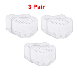 Silicone Gel Heel & Metatarsal Pads for Foot Pain Relief and Blister Prevention (White - 3Pair)