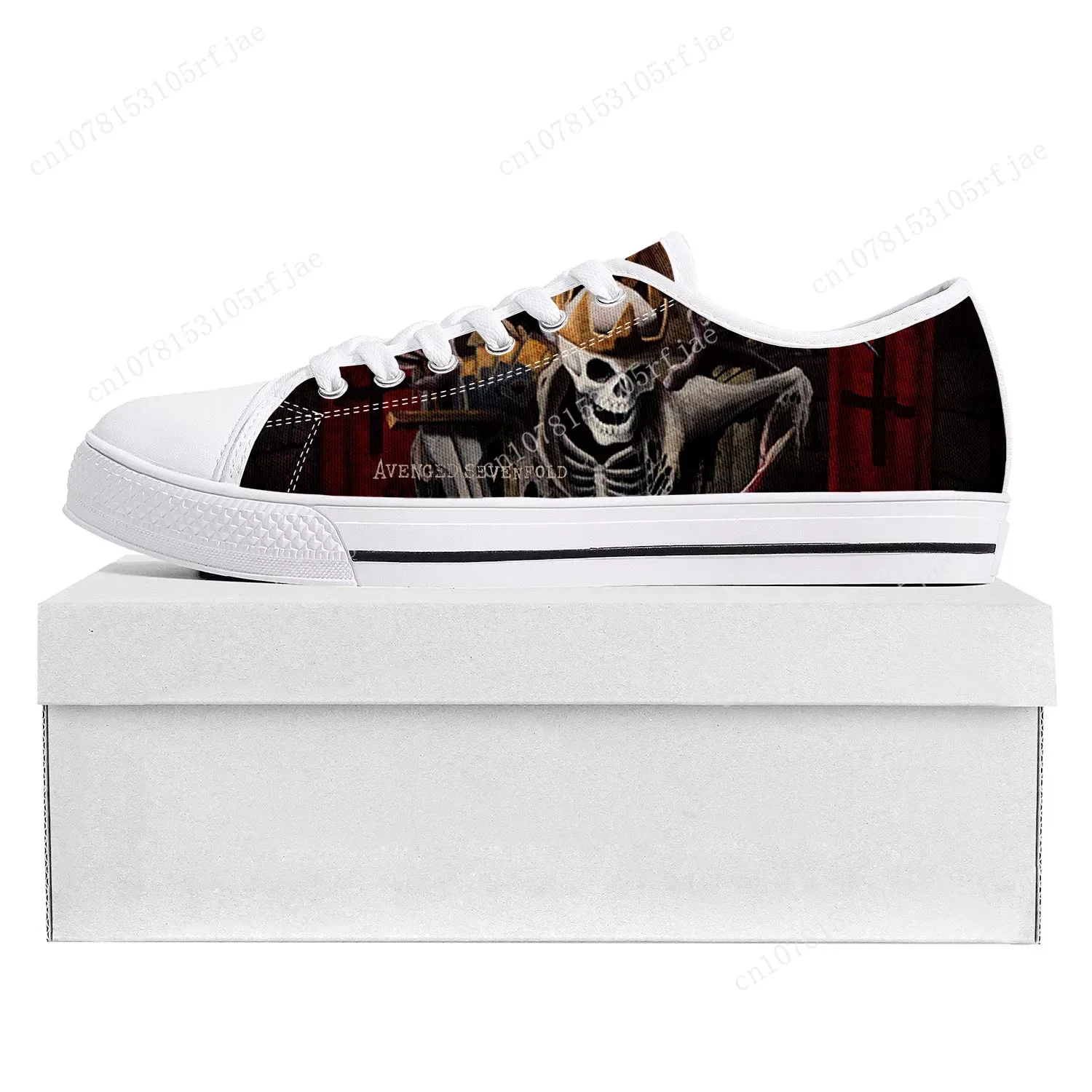 Avenged Sevenfold A7X Low Top High Quality Sneakers Mens Womens Teenager Canvas Sneaker 3D Print Couple Shoes Custom Shoe White