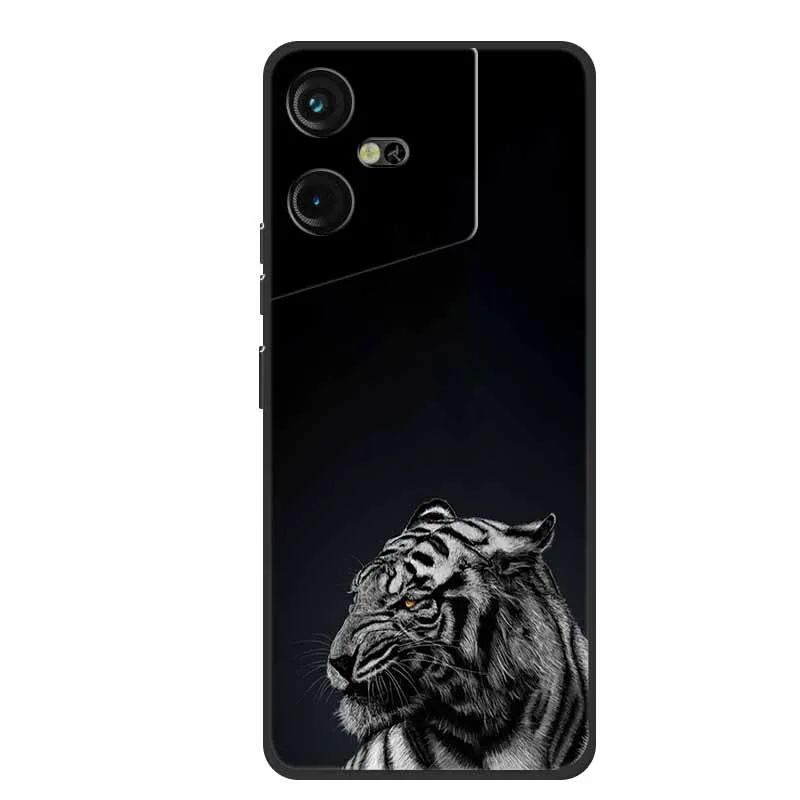 Luxury Soft Silicone TPU Phone Back Cover with Animal Wolf Design