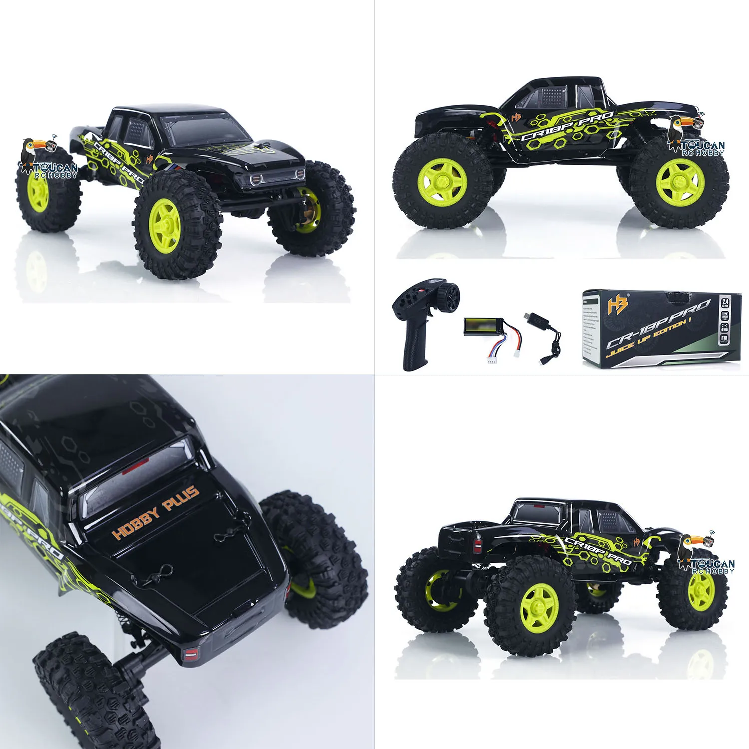 Moteur brushless Hobbywing visible sous la carrosserie du CR18P PRO