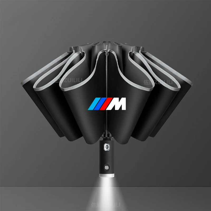 Car Led Light Automatic Folding Windproof Sunshade Umbrella BMW M Power M3 X1 X3 X5 E36 E39 E46 E60 E90 F10 F20 F30 G20 G30