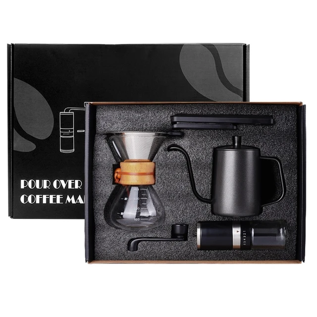 Qzq Stainless Teapot Accessories Portable Coffee Gift Box Manual Hand Travel  Bag Drip Kettle Pour Over V60 Coffee Maker Set - China Coffee Maker Set and Coffee  Set price