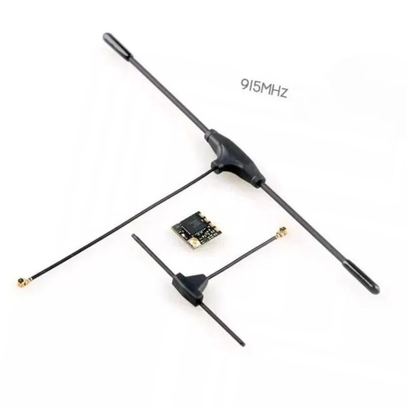 Récepteur HappyModel ES900RX ELRS 915MHz avec antenne déployée, prêt pour installation sur drone FPV.