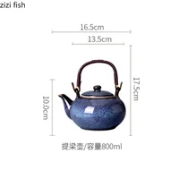 Théière en céramique à faisceau de levage de grande capacité, bouilloire à thé, infuseur à thé avec filtre, ustensiles de brassage créatifs pour la maison, pots simples 6