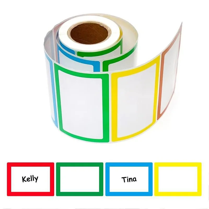 250pcs Waterproof Blank Self Adhesive Colorful Label Stickers Removable Label Stickers Name Tag File Office School Home Supplies - 2