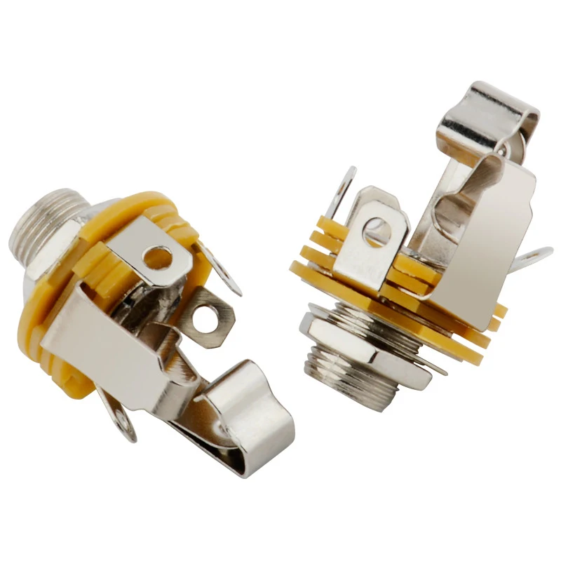 Jack Mono 1/4 Per Chitarra E Basso - Presa In Ottone Cromato Con Dado E Rondella (10 Pezzi) - Foto 6