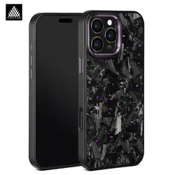 Enhanced Magnetic Forged Carbon Fiber Case with Metal Accents and MagSafe Compatibility - iPhone 12 12 Pro (Purple)