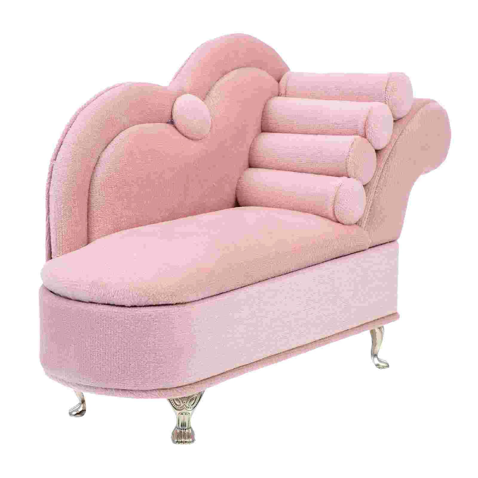 

Mini Sofa Miniatures Sofas Chair Delicate Model House Gift Flannel Furniture Individual
