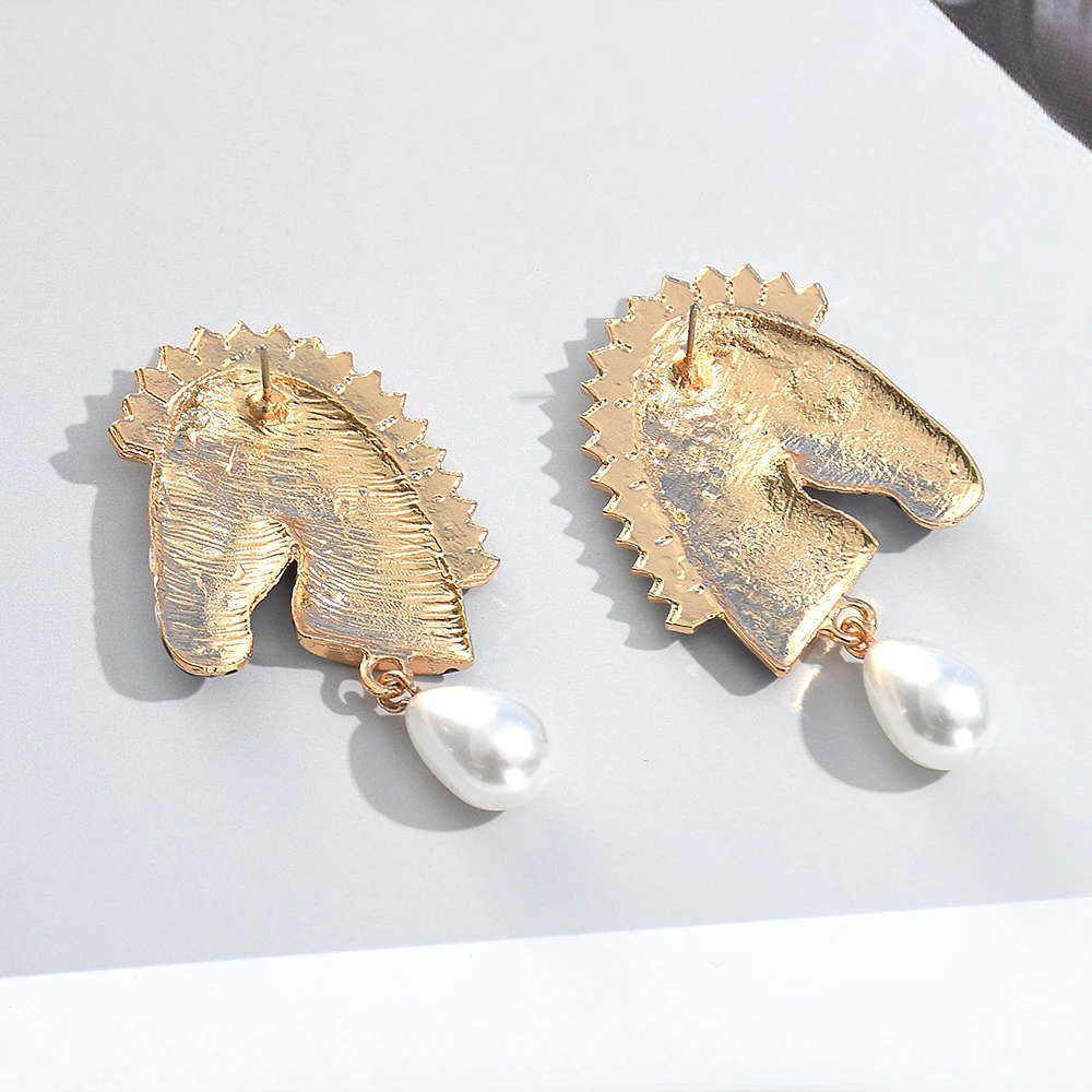 Fashion Trend Metal Earrings Statement Zebra Animal Drop earrings Women's Jewelry Accessories dangle earrings drop earrings animal earrings long earrings