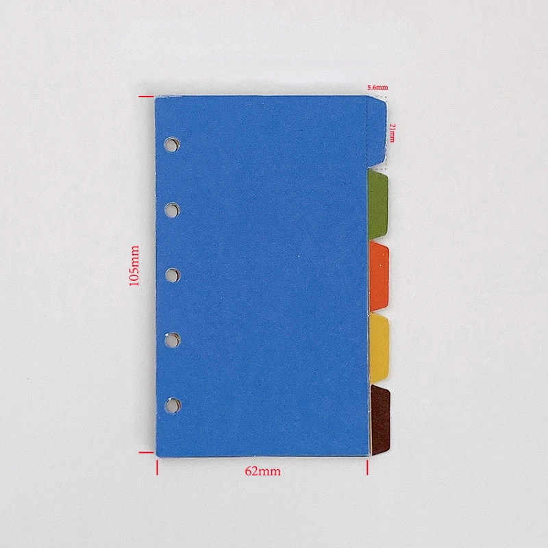 M5 Loose-leaf Notebook Seperator 5pcs, binder index dividers