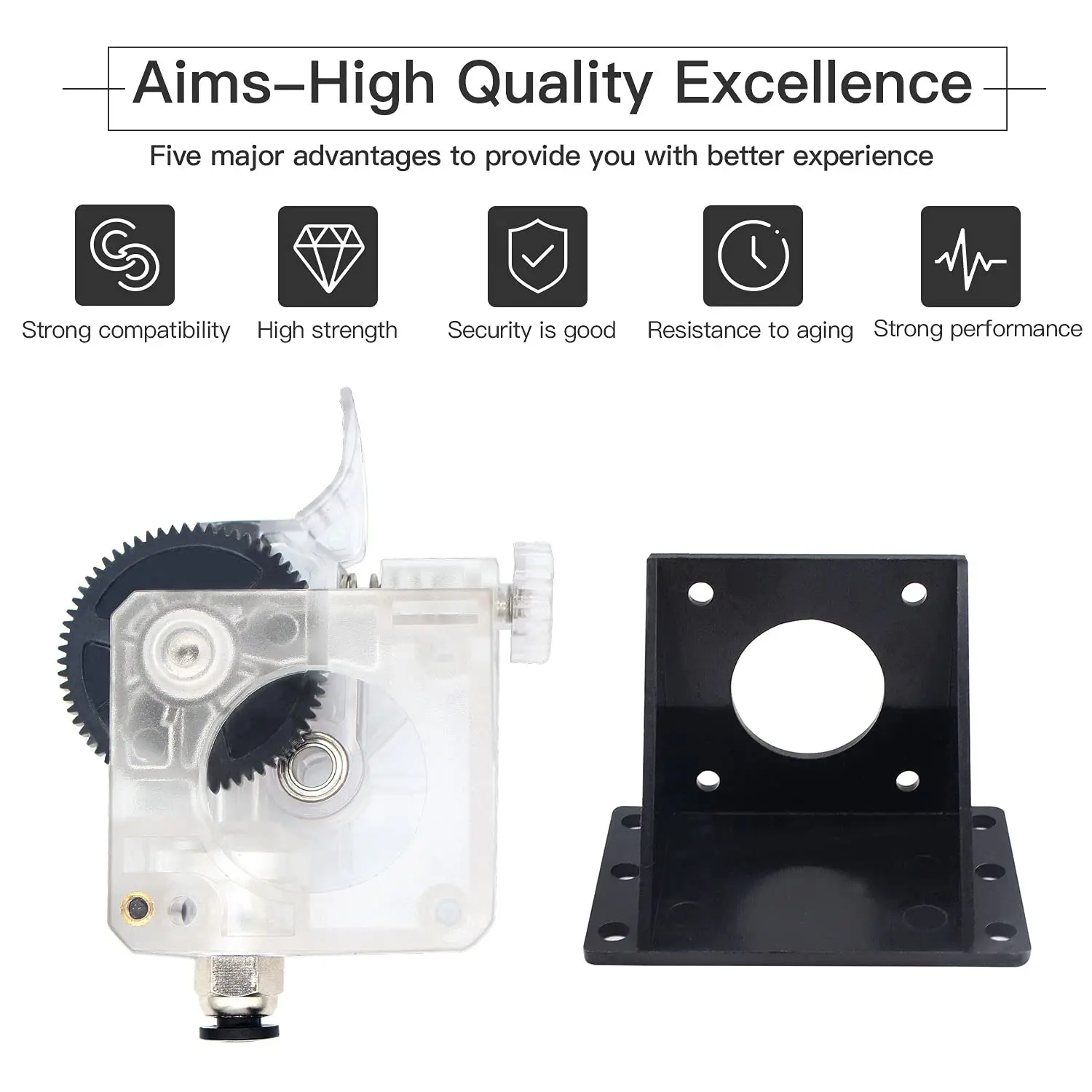 Extrusora Titan para V6 Hotend j-head Bowden, soporte de montaje, filamento de 1,75mm, piezas de impresora 3D sin Motor, piezas de extrusora Titan