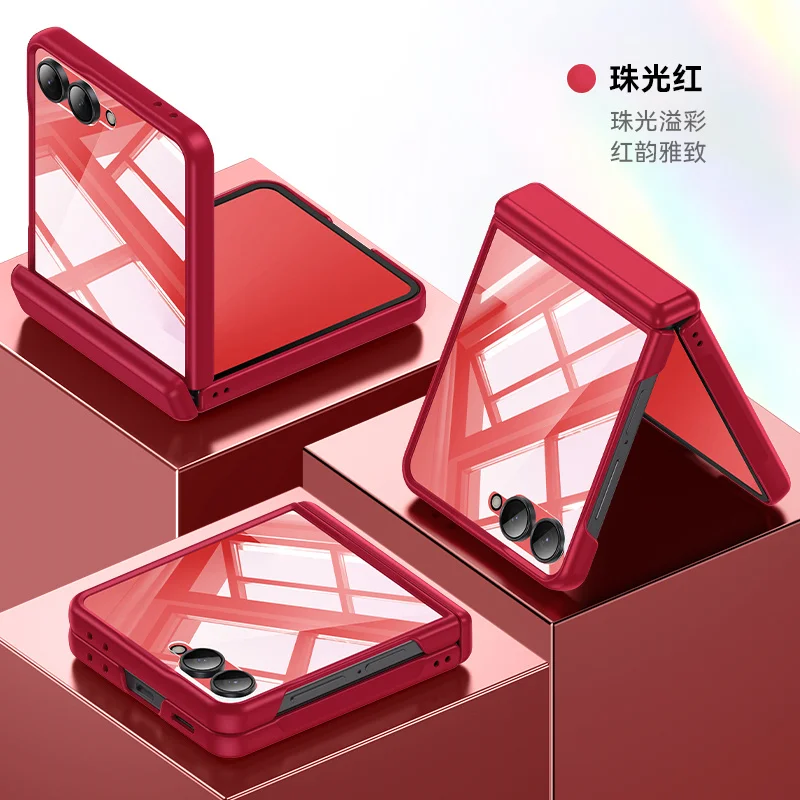 Privacy Tempered Glass Phone Case - Shockproof Ultrathin Cover with Spring Hinge