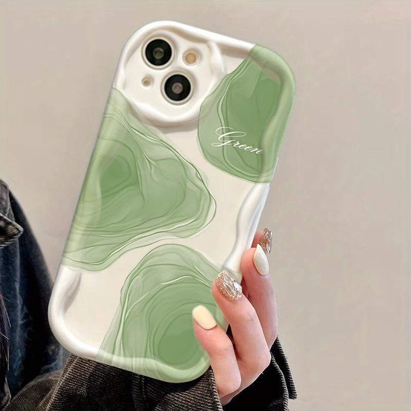 Green Gradient Wavy Cream Soft Phone Case