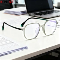 Мужская резиновая титановая оправа для очков, линзы против усталости, женские компьютерные большие очки по рецепту, оправа для очков для чтения при близорукости — изображение 4