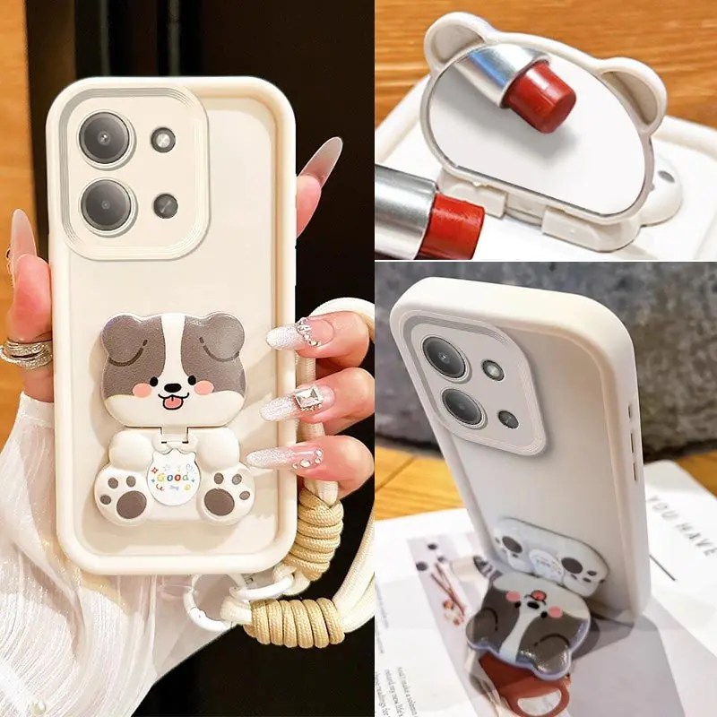 New Sky Eye Silicone Phone Case with Bracket Lanyard