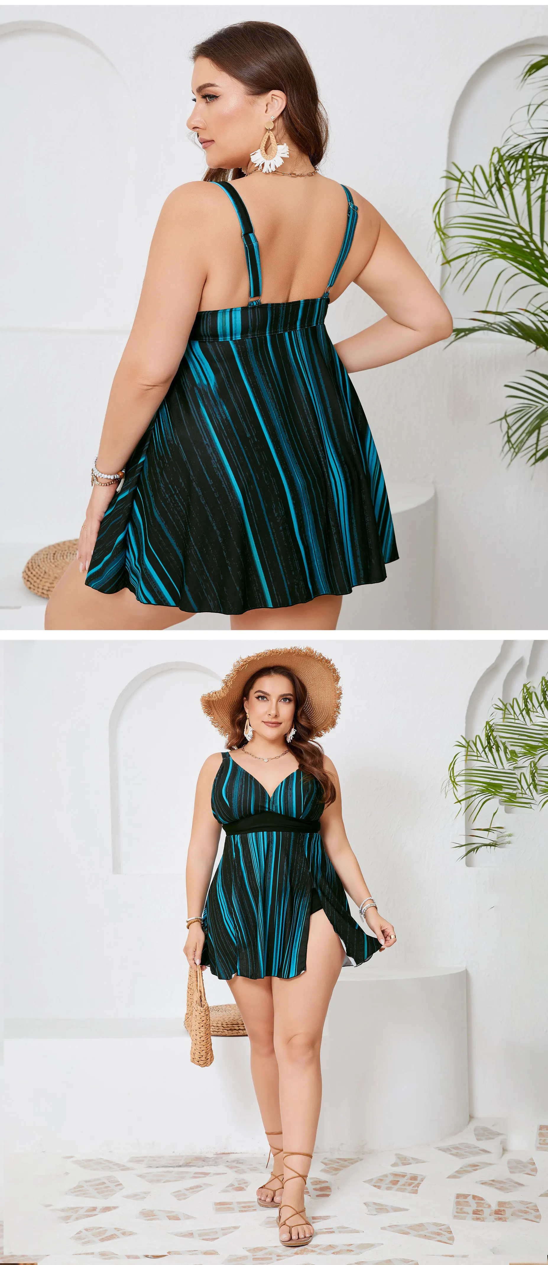 Tankini estampado para mujer curvy