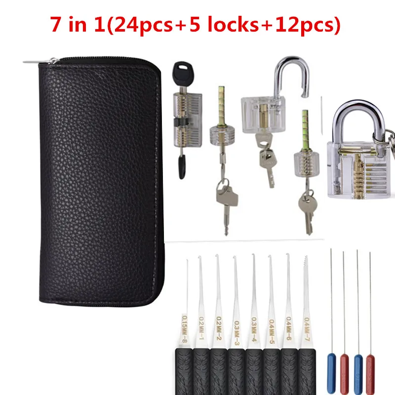Locksmith Tools Lock Pick Tools Lock Pick Set 24PCS Transparent Practice Locks