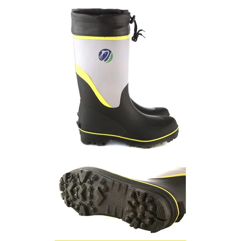 Bottes de pêche homme étanches et antidérapantes avec doublure polaire - Chaussures de pluie hiver chaudes tailles 39 à 46