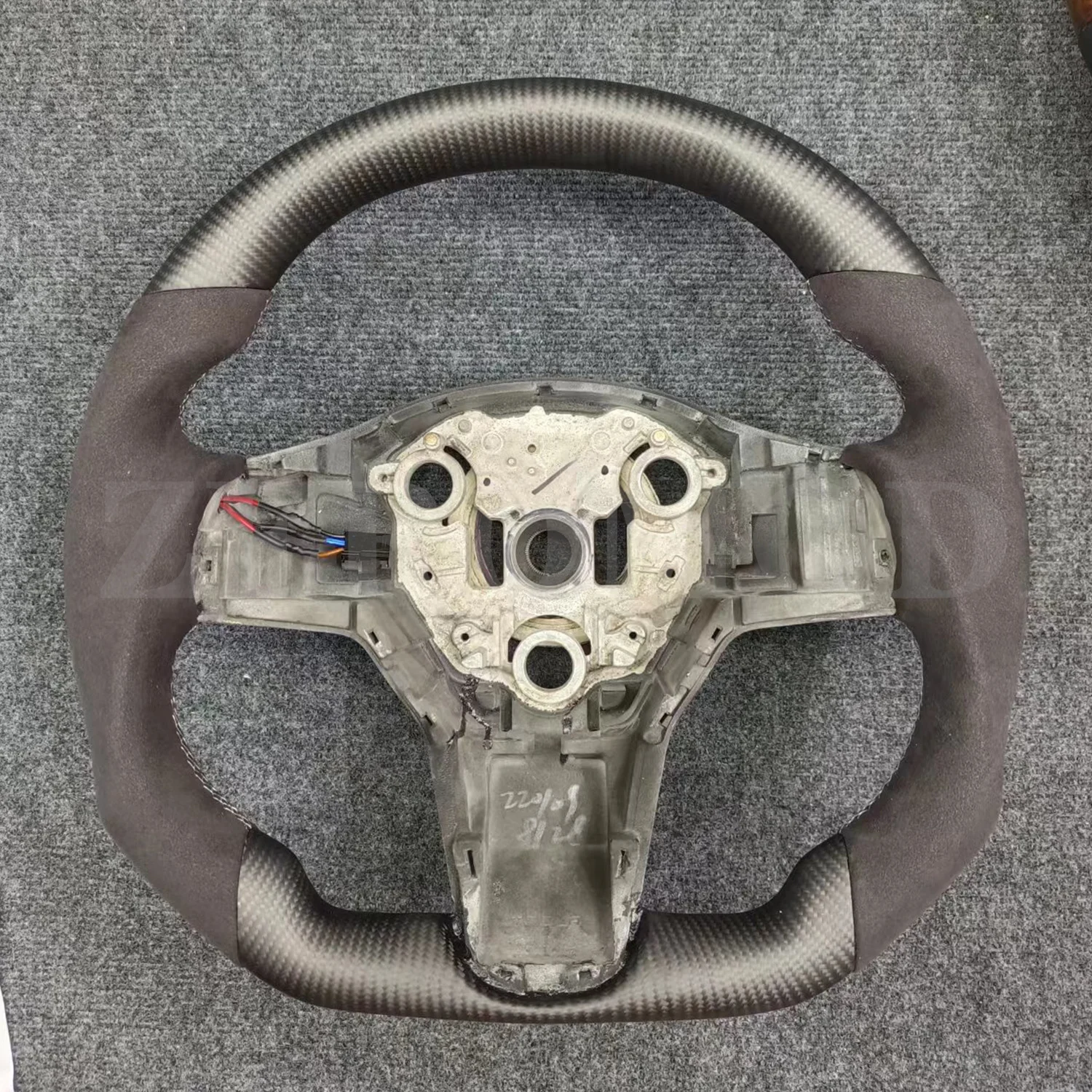 Tesla Model 3에 적합한 탄소 섬유 가죽 스티어링 휠 2016 2017 2018 2019 2020 2021 2022