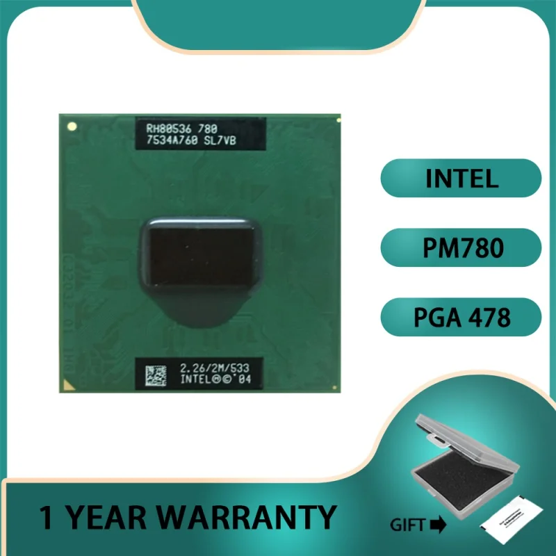 Intel Pentium M 770 SL7SL CPU Processor - 2.13GHz, 2MB Cache, 533MHz FSB (Used)