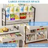 5-Tier Bakers Rack with Power Outlet, Kitchen Bakers Rack with Storage and Lights, Coffee Bar Table,Microwave Stand with 8 Hooks 5