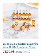 1/12 Miniature Wine Bottles Dollhouse Kitchen Accessories - Mini Dolls House Living Room Accessories Beer Drink Bottles & cups