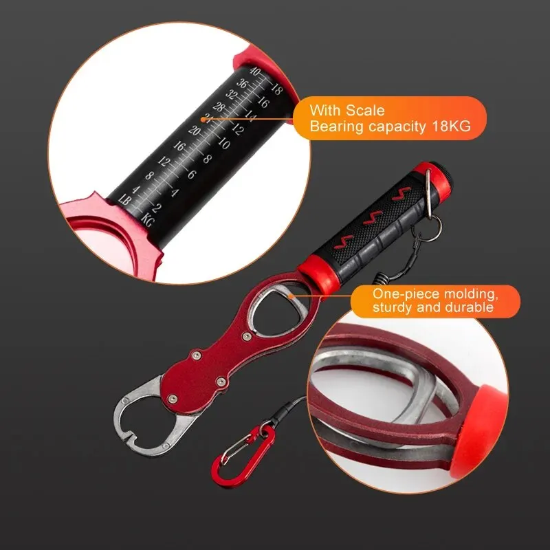 Portable Aluminum Fishing Lip Grip with Weight Scale