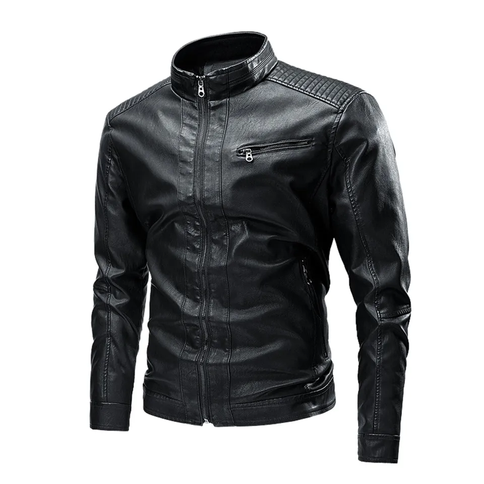 Men's Lightweight Faux Leather Motorcycle Jacket