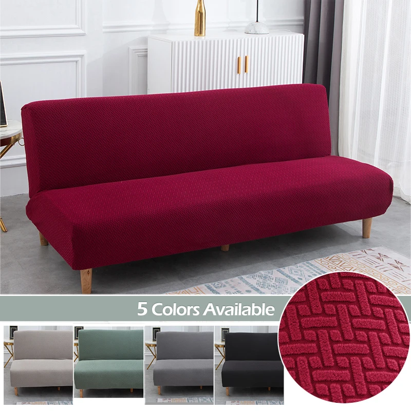 Entrega Alta calidad bajo costo Entrega Funda de sofá elástica tramo sin brazo sólido Protector plegable Slipcover