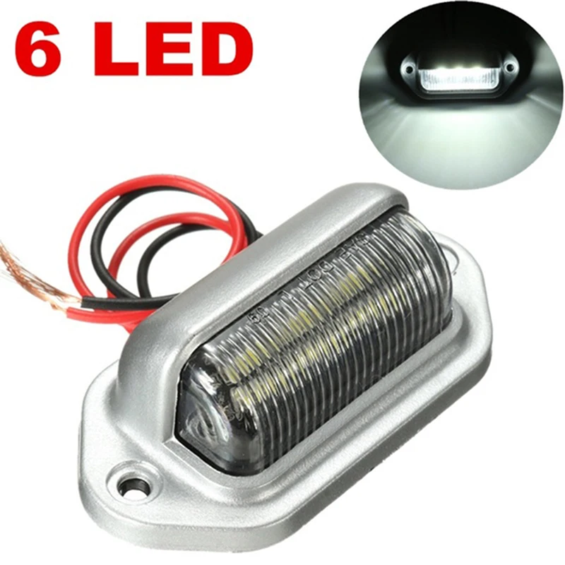 Vendita Calda 6 Led Licenseinterior Step Lampada Bianca 12V Targa Tag Light Boat Truck Trailer