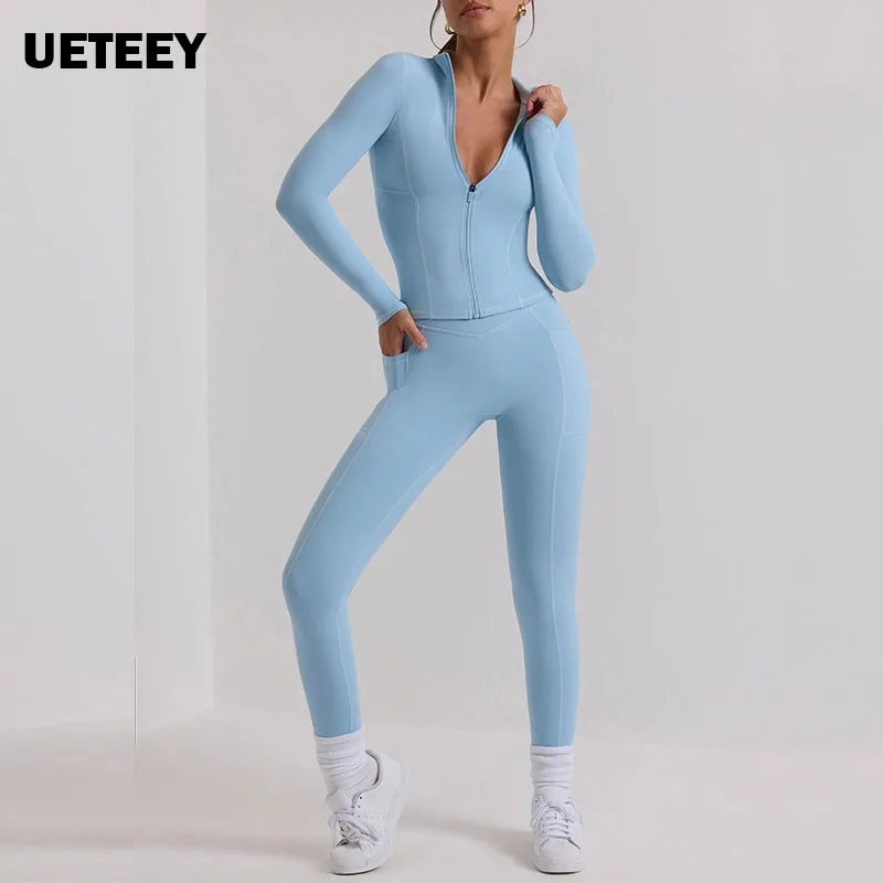 

Gym Tracksuits Women's Yoga Sets Sports Jackets + Leggings for Workout Outfit Fitness Clothing Running Overalls mono deportivo