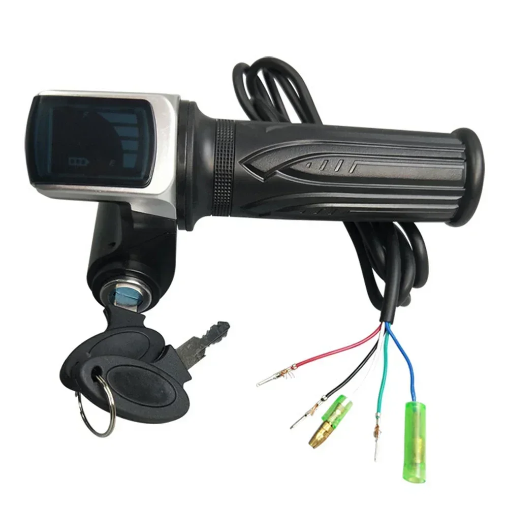 36V 48V 60V Electric Scooter Throttle Grip With Key Lock Power Indicator Durable E-bike Accessories Motor With LCD Display