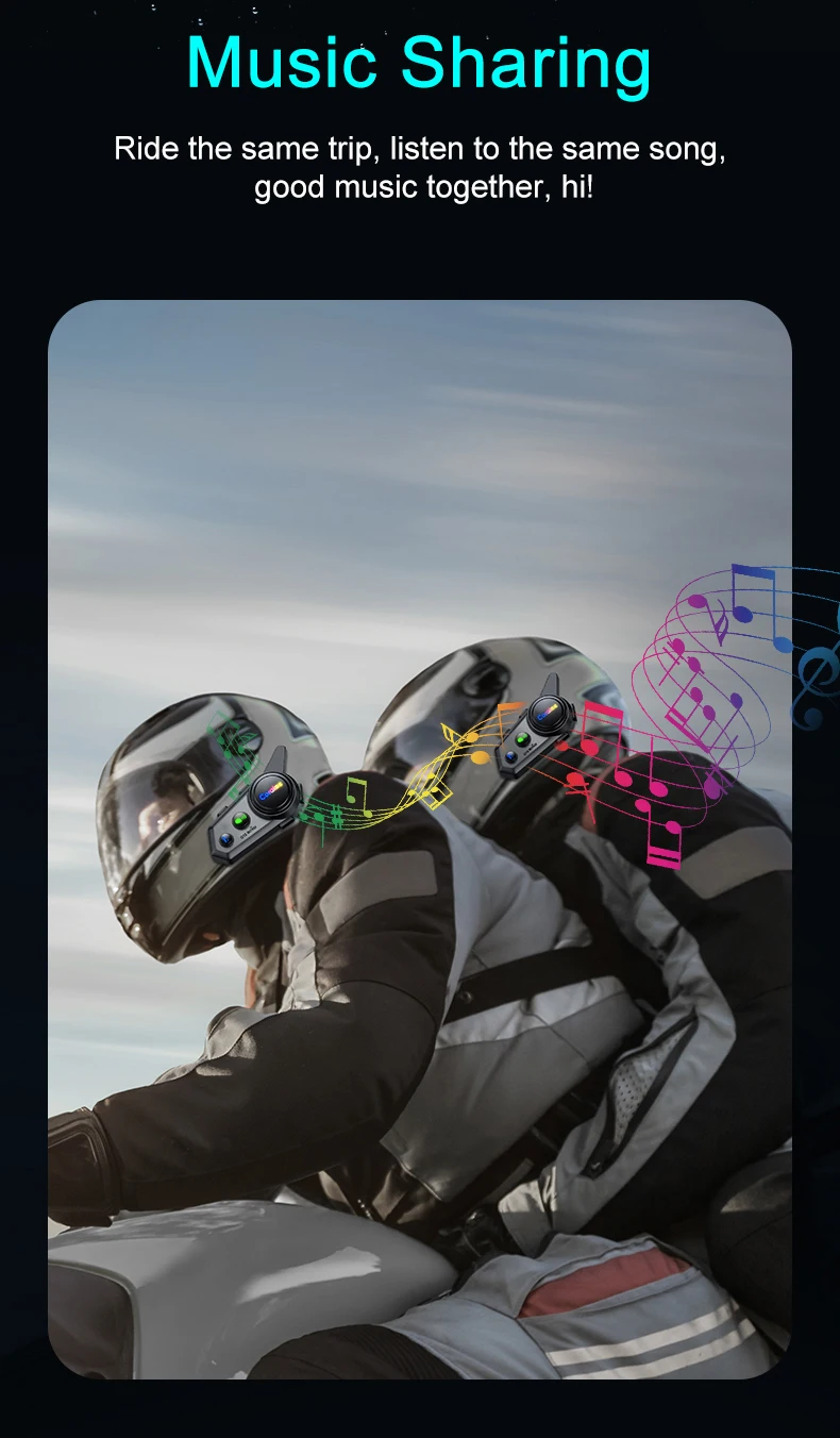 Bluetooth Intercom Headset For Motorcycle Helmets Ipx6 Waterproof_voghion.com