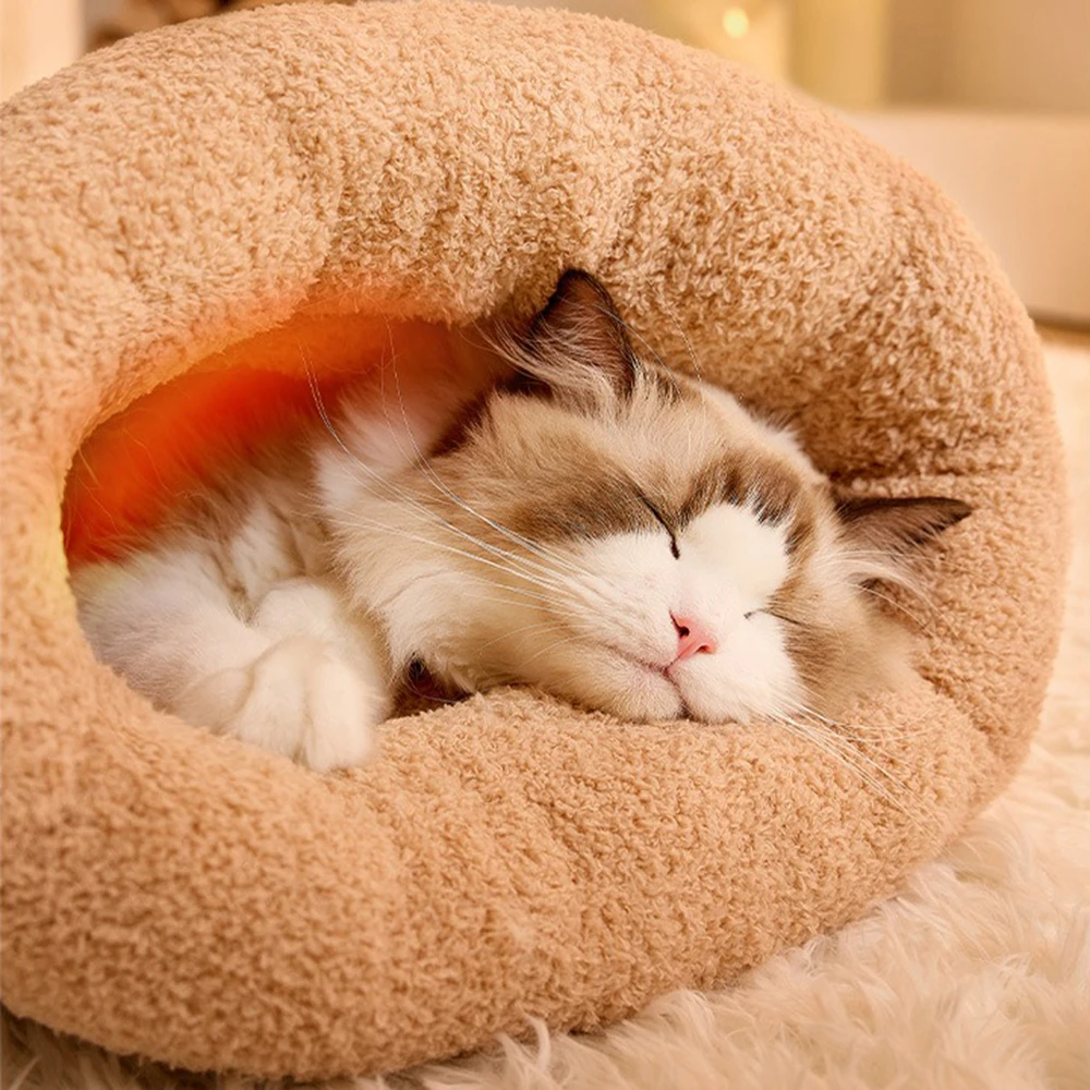 2024 Down Cat Nest/Bed Fully Comfortable Home Wrapped in -10 ° C for Warmth Maintain The Shape of The Opening Cat House - Image 4