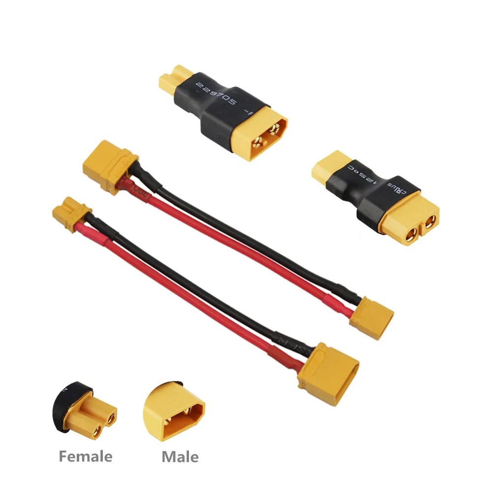 3 Pezzi Adattatore Maschio XT-30 A Femmina XT-60, Cavo 16AWG 5 Cm, Per Droni FPV, ESC E Caricabatterie, Connessione Sicura