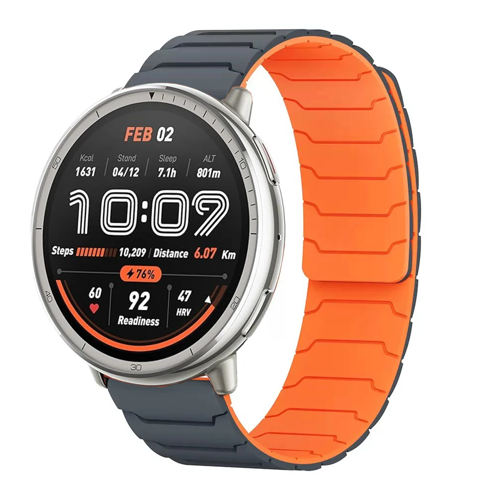 Magnetic Loop Silicone Watch Strap - Adjustable 20-22mm Band, Versatile Design