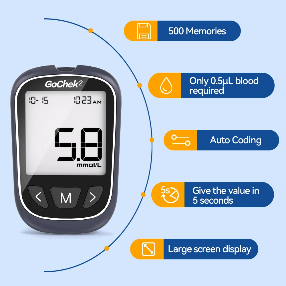 Microtech Gochek2 Blood Glucose Meter With 110pcs Test Strips and Lancets For Diabetes Tester Health Device Glucometer 2