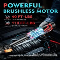 Clé à cliquet électrique sans fil à angle droit Bromose 450 tr/min, 3/8 pouce, pour démontage d'écrous, outil d'entretien automobile avec 2 batteries 2