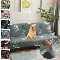 Housse de canapé-lit imprimée, extensible, sans accoudoirs, en Spandex, anti-poussière, protection de meubles pour chambre à coucher, hôtel et décoration de maison 1