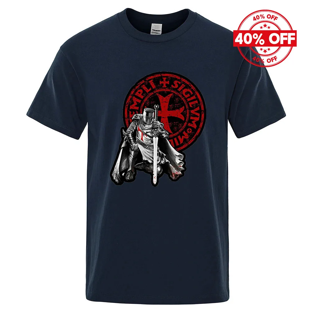 Summer Mens Casual Short Sleeve Knights Templar Tshirt
