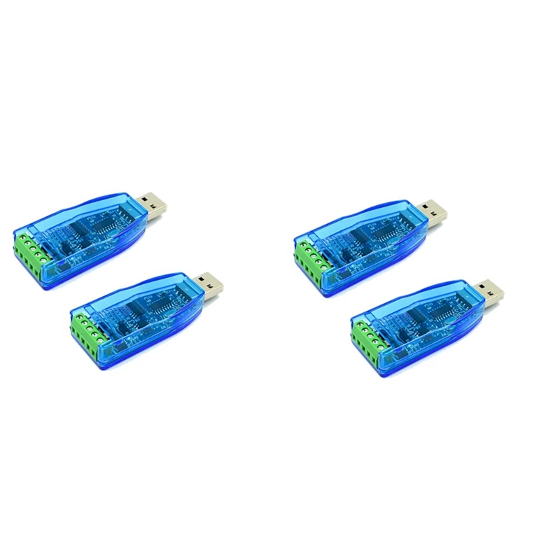 

Hot-4Pcs USB To RS485 Converter Isolate Module Upgrade Industrial TVS ESD Protection CH340E Standard RS-485 Connector Board