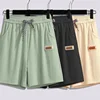 Ice silk shorts, women's summer thin slim, loose high-waisted straight mid pants, casual wide-leg pants, cropped pants 3