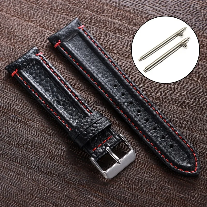 Calfskin Leather Quick Release Retro Watch Band - Business Style Wristband