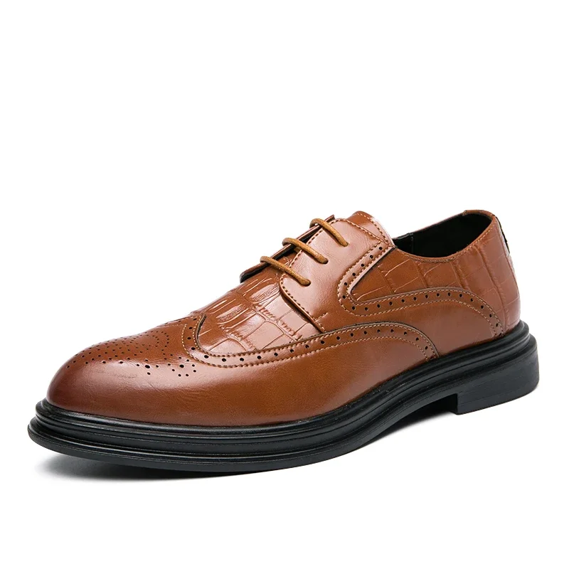 

Men Shoes Men Formal Fashion casual Shoes Men's office work Flats Shoes Genuine Retro Pointed Toe Oxford Male Footwear