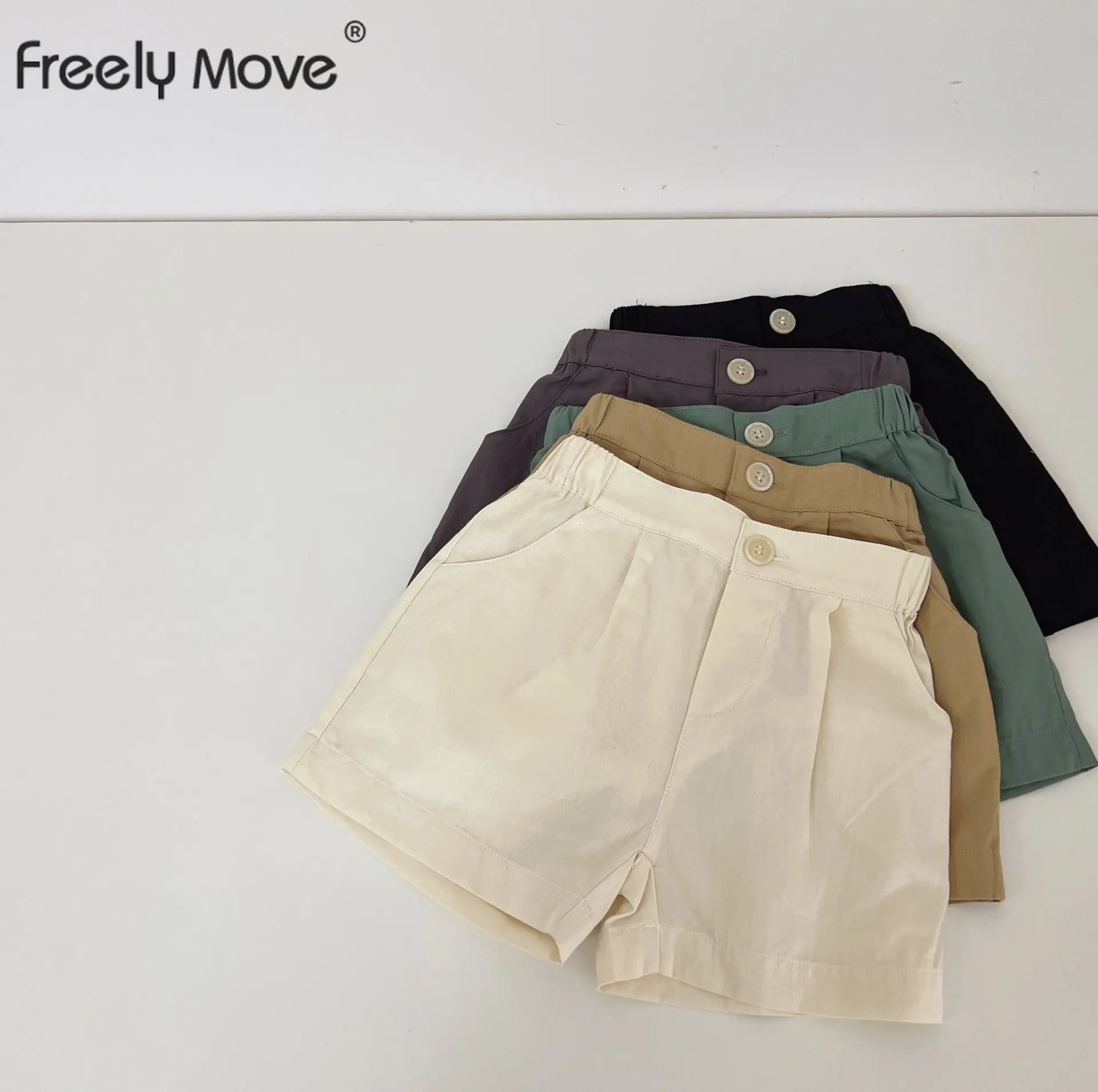 2023 Baby Boys Shorts Summer Solid Color Shorts for Girls Straight