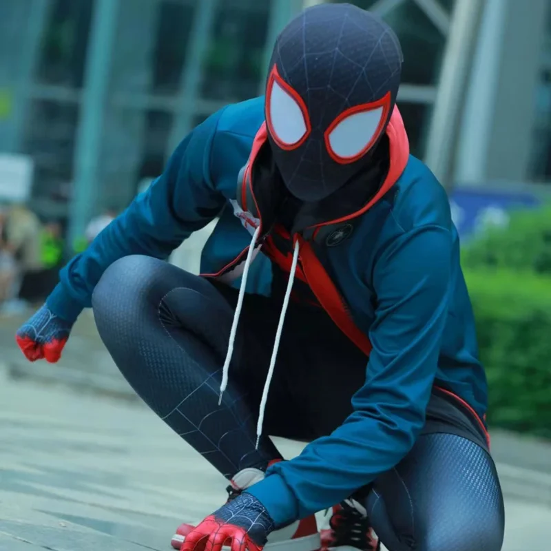 Supereroe Spiderman Miles Morales Costume Cosplay Tute Spider Man Halloween Adult Kids Body Coat Party Dress Up Gift