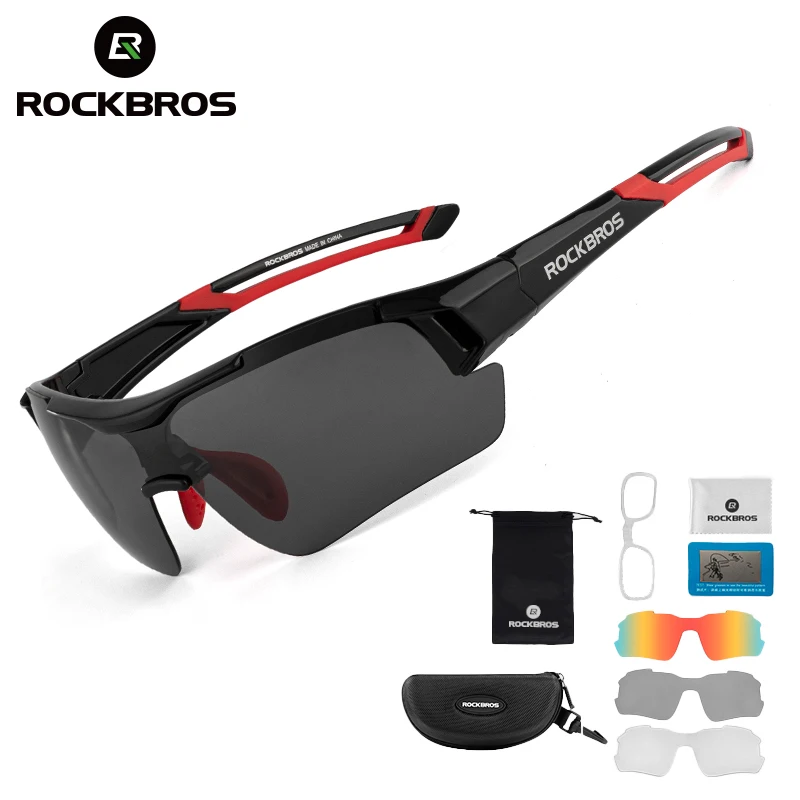 ROCKBROS Cycling Polarized glasses Bike Photochromic Outdoor Sports Sunglasses MTB PC Goggles Eyewear 5/3 Lens Bicycle Accessory 1