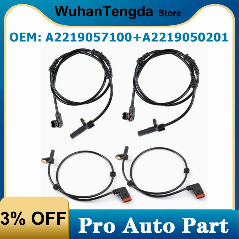 ABS Wheel Speed Sensor 4Pcs for MERCEDES-BENZ S-CLASS W221 A2219055700 A2219057600 A2219057300 A2219057100 A2219050201 car abs speed sensor