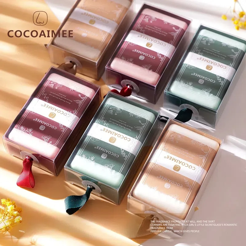 200g French Soap Gift Box with Rose Gardenia Lingering Fragrance Mite Removal Handmade Grinding Soap Paired with Wedding Gift